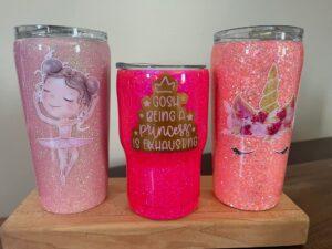 Pink Glitter Tumblers